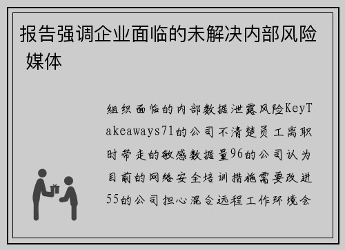 报告强调企业面临的未解决内部风险 媒体