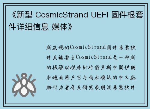 《新型 CosmicStrand UEFI 固件根套件详细信息 媒体》